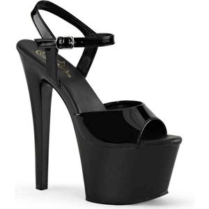Pleaser - SKY-309VL Sandaal met enkelband, Paaldans schoenen - Paaldans schoenen - 41 Shoes - Zwart