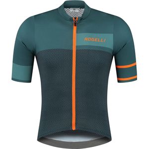 Rogelli Block Fietsshirt - Korte Mouwen - Heren - Groen, Oranje - Maat 2XL