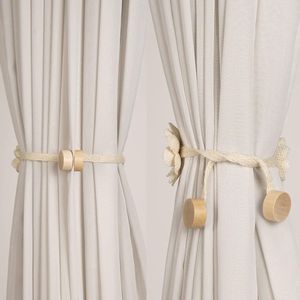 Magnetische gordijnhouders, 2 stuks, kameli gordijnhouders, clips, voor gordijnen, boho-decoratie, gordijnhouder, trekkoord, gordijnen, touw, beige, voor woondecoratie