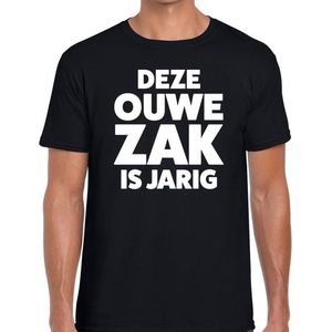 Deze ouwe ZAK is jarig cadeau t-shirt zwart heren - kado shirt 40, 50, 60, 65, 70 jaar feestartikelen XL