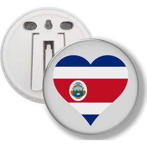 Button Met Clip - Hart Vlag Costa Rica