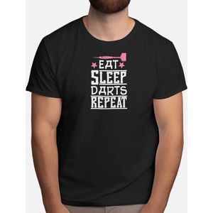 Eat Sleep Darts Repeat - T Shirt - Darts - DartsLife - DartsPlayer - Bullseye - Darten - DartenLeven - DartenSpeler - DartenFamilie - 180