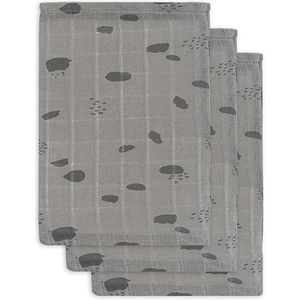 Jollein Baby Hydrofiel Washandje Spot - Storm Grey - 3 Stuks