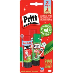 Pritt - Funcolor stick -  Pritt original stick - Set van 3 - Lijmstiften - Lijmstift