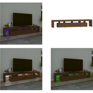 vidaXL Tv-meubel met LED-verlichting 230x36-5x40 cm bruineikenkleurig - Tv-kast - Tv-kasten - Tv-meubel - Tv-meubel Met LED-verlichting