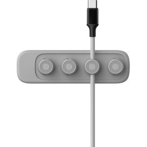 Kabel Organiser Grijs - 4 kabels - Magnetisch Ontwerp Kabel houder- Kabel Clips - Siliconen - kabel organisator - Bureau organizer - Kabelhaspel - Desktop Netjes Management - Zelfklevend - Kabel management