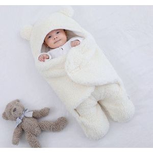 Baby Berliée - Teddy Babyslaapzak - Baby Inbakerdoek - Newborn 1-4 mnd - Wit
