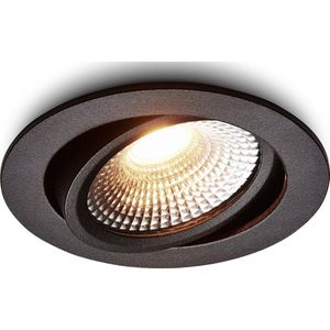 Ledisons LED Inbouwspot - Vivaro Zwart 5W - Dimbare Spot - Flame-WIt - IP54 - Geschikt voor Woonkamer, Badkamer en Keuken - Plafondspot Zwart - Ø75 mm