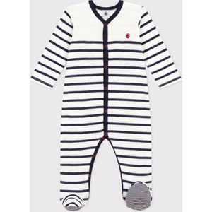 Petit Bateau Gestreepte babypyjama van velours Unisex Boxpak - Blauw - Maat 56