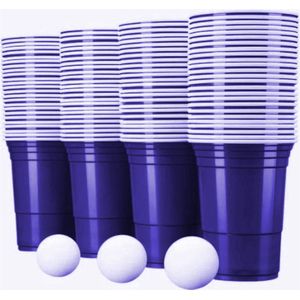 Beerpong Bekers- 50 Blue Cups- 50 Red Cups- Bierpong- Drankspel- Fearpong- Foodpong- Amerikaanse Bekers- Inclusief 6 ballen