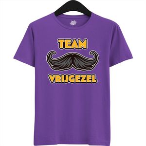 Team Vrijgezel | Vrijgezellenfeest Cadeau Man - Groom To Be Bachelor Party - Grappig Bruiloft En Bruidegom Shirt - T-Shirt - Unisex - Dark Purple - Maat 3XL