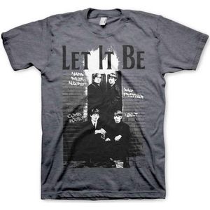 The Beatles Heren Tshirt -XL- Let It Be Grijs