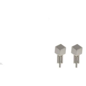 Behave Oorbellen - oorstekers - abstract design - zilver kleur - 1.6 cm