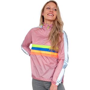 Gofluo - Sportjas Sunrise - Reflecterend - Waterdicht - Fluo - Windjack - Sportkleding Dames - S - Soft pink