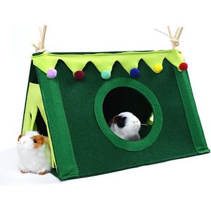 Cavia Forest Hideout Fleece Hoek Hangmat Kleine Dieren Hideaway Huisdier Kooi Habitat Huis Tent Nest Speelgoed voor Fretten Chinchilla's Egels Hamster Zweefvliegtuig Ratten