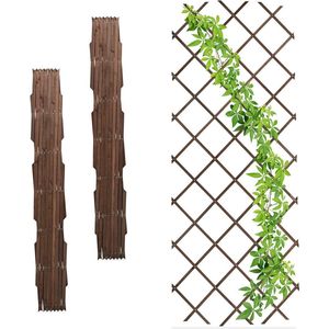 Plantenklimrek Uitschuifbaar Set van 3 - Klimplantenrek 180 x 90 cm - Houten Trellis voor Tuin Balkon Bruin - HTML Content nodig Klimrek planten