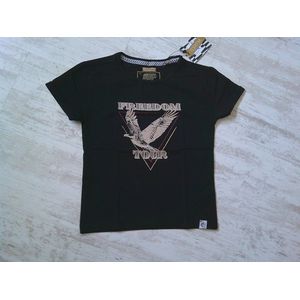 Topitm Freebird jongens t-shirt kleur zwart/goud maat 98/104 katoen