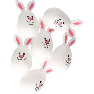 Home & Styling Vulbare hobby kunststof paaseieren - 8 cm - 24x stuks - witte kip - Paasdecoraties
