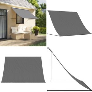vidaXL Luifel uittrekbaar 250x150 cm stof en staal antracietkleurig - Uittrekbare Luifel - Uittrekbare Luifels - Luifel - Zonwering