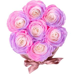 Premium Rozenbox met roze longlife rozen en glitters - Rosuz - Sweet 16 cadeau - Populair sweet 16 cadeau samenstellen - Verjaardagscadeau idee meisje - Verjaardagscadeau voor haar - Gratis cadeau verpakt