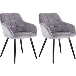 Rootz Velvet Dining Chair Set - Ergonomische stoel - Comfortabele zitting - Schuim met hoge dichtheid - Duurzaam metalen frame - Antislip - 49 cm x 43 cm