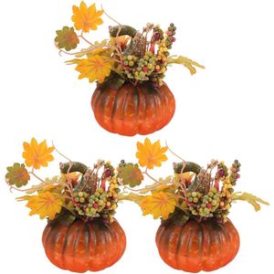 3 Pieces Halloween Artificial Pumpkin Decorations Table Decoration for Halloween Thanksgiving Autumn Decoration (Each Piece for a Pattern)