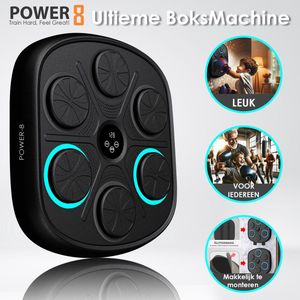 Power-8 Ultieme Boksmachine met bluetooth speaker en LCD teller - Meerder niveaus instelbaar - slimme boks machine - boxing machine - bokszakken - boksbal - boksmachine - fitness - cardio - afslanken - behendigheidstraining - box machine - boxmachine