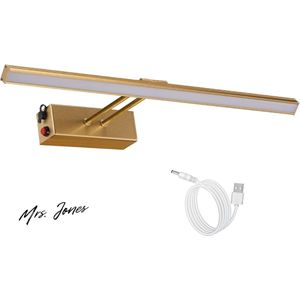 Mrs. Jones LED Wandlamp 17 ""Alle Metalen Oplaadbare Verlichting Draadloze LED Dart Lamp Geschilderde Spiegel Frame Kunstwerk Spiegel 5500K 220lm Goud - Moderne Wandverlichting .