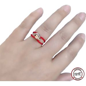 Soraro Tricolor Ring | Rood | 18K Goldplated | Soraro Ringen | Cadeau voor haar | verjaardag vrouw | Vaderdag | Vaderdag Cadeau