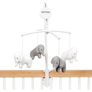 Nattou Olifant Tembo - Muziek Mobiel voor Baby's - Grijs/Wit