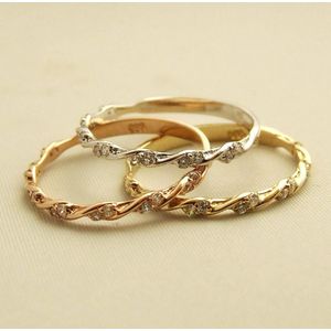 Gouden ringen set met zirkonia