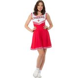 Karnival Costumes Sexy Cheerleader Jurkje Carnavalskleding Dames Carnaval - Polyester - Rood - Maat L - 2-Delig Jurk/Pom Poms