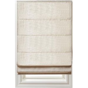 OZAIA Geplooide polyester en linnen gordijnen - 90 x 180 cm - Gemêleerd beige - DALINI L 90 cm x H 180 cm x D 1 cm