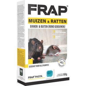 FRAP – Pastalokaas tegen Muizen en Ratten – Muizengif - Rattengif – Rattenvergif - Muizenvergif – Binnen & Buiten – 150g