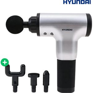 Hyundai Massagegun – Massage Gun – Massage apparaat – 4 opzetstukken – 6 standen – Spierweefselmassage – Space Grey – Sport en Relax Massage Apparaat – Krachtig – Draadloos – Professioneel Massagepistool