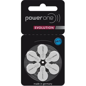 PowerOne EVOLUTION P675 675 PR44 Gehoorapparaat batterijen - Made in Germany - 1 Blister (6 stuks)