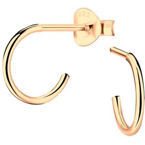 Joy|S - Zilveren oorringen stud - 10 mm - rose plated