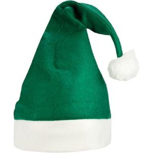 50 Kerstmutsen - one size fits all - GROEN - WIT