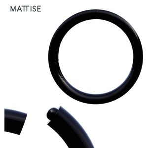 MATTISE® Zwarte Chirurgisch Stalen Ring Piercing — Zwart Kleurige — 10 mm Diameter & 1,0 mm Draaddikte — Oorbellen Ringetje Geschikt voor Helix Tragus Septum Lip Neus Wenkbrauw Piercings