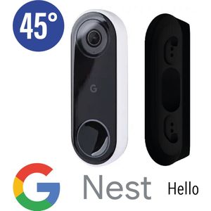 SmarThuis - Hoekbeugel geschikt voor Google Nest Hello - hoekbeugel van 45 graden - inclusief montage materiaal - sterk en milieubewust