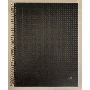 Miquelrius - Notebook A4 Zwart  en Goud - 120 vel - geruit wit papier met 4-gaatsperforatie