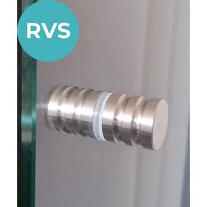 Kierr® Sturdy Deurknopgarnituur - Douchedeurknop - Handvat - Glazendeur Knop - Zilver - Gemaakt van RVS