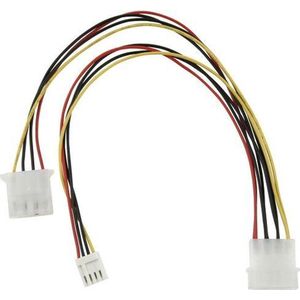 ICIDU IDE Power Splitter - Included Floppy, 25cm IDE 5.25'' IDE 3.5'' + 2x IDE 5.25'' Zwart kabeladapter/verloopstukje