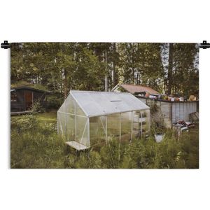 Wandkleed Broeikassen - Kleine kas in een tuin Wandkleed katoen 150x100 cm - Wandtapijt met foto