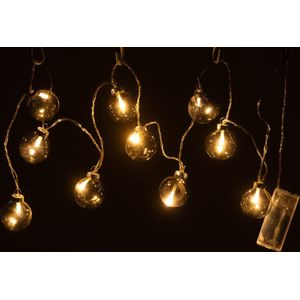 J-Line Slinger 10 Ballen+ Led Effen Glas Donker Grijs - Tuinverlichting 165.00 x 4.50 x 4.50 cm