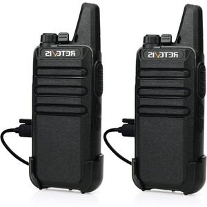 Walkie Talkie Professional RT622 16 Kanalen Walkie Talkies VOX Scan Monitor met USB-Oplaadkabel Zwart-1-Paar