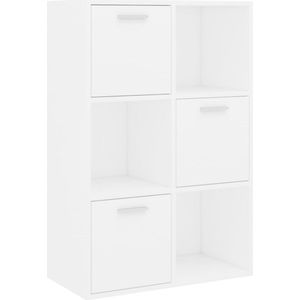 vidaXL - Opbergkast - 60x29,5x90 - cm - bewerkt - hout - wit