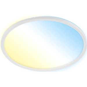 Briloner Leuchten - SLIM - LED Panel - 22W - 3000 lm - instelbare kleurtemperatuur, dimbaar - nachtlichtfunctie, timerfunctie, geheugenfunctie - achtergrondverlichtingseffect - Amazon Echo en Google Home - IP20 - 20.000 uur - Ø42 cm