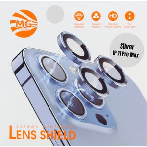 Geschikt Voor iPhone 11 Pro Max Camera Lens Protector - Zilver - Eenvoudige Installatie - Camera Protector iPhone 11 Pro Max - Roestvrij Staal - Gehard Glas - Screenprotector