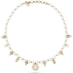 Philipp Plein - PJ8EA06NU - Halsketting - Dames - 40cm - PP SPIKED PEARLS